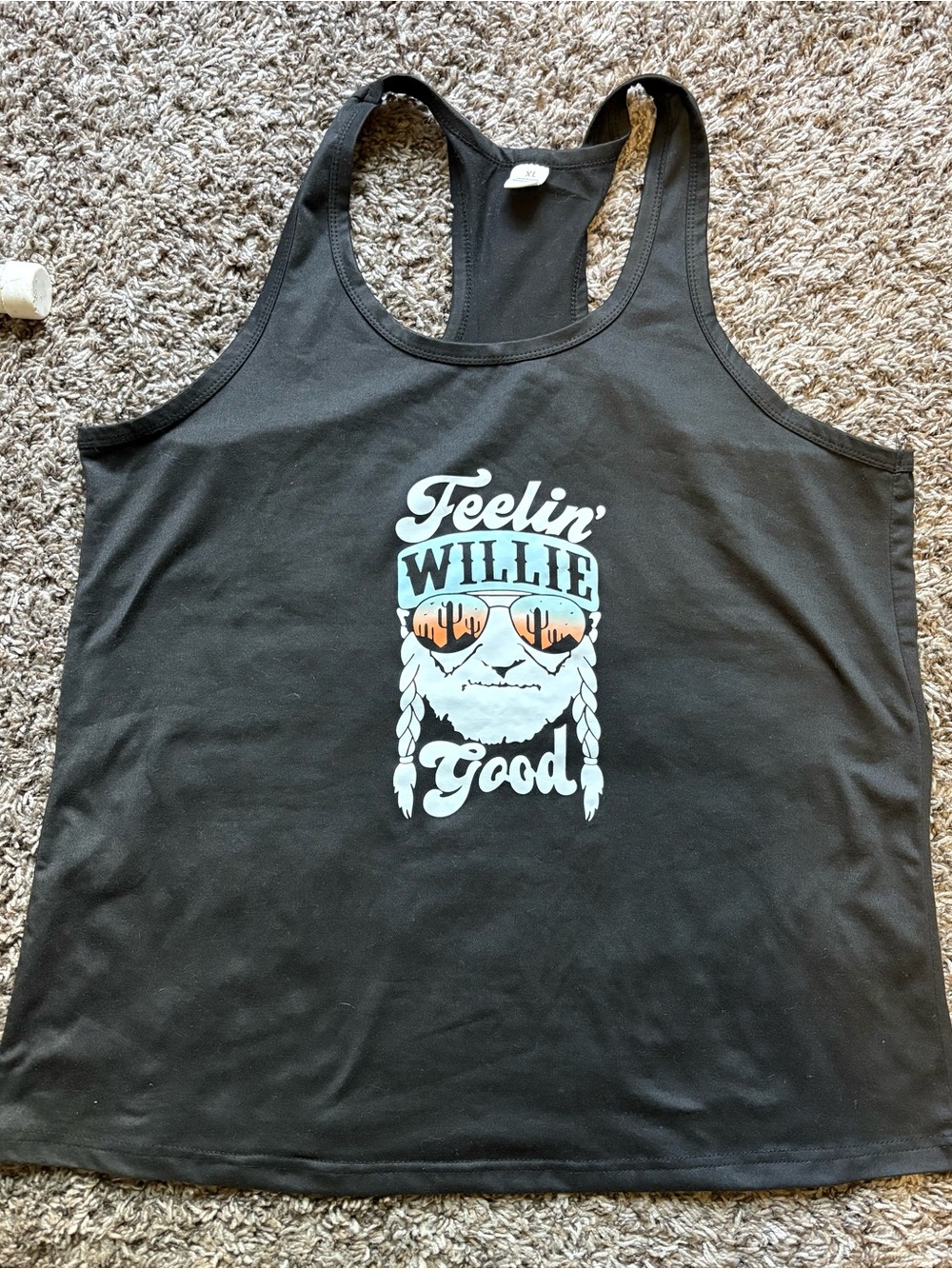Feelin' Willie Good Graphic Racerback Tank - Black